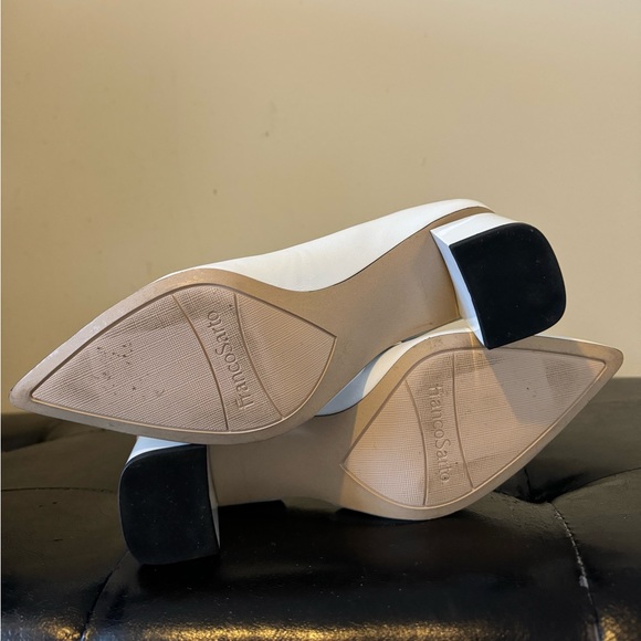 Franco Sarto Lucy Block Heels - Size 6 - White Leather - Picture 4 of 5